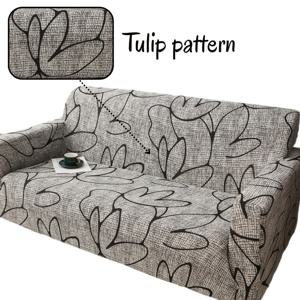 TEMU 1개 튤립 플로럴 풀 커버리지 소파 커버, 미끄럼 방지 및 스크래치 방지 사계절 범용 핏, 재측정 불필요 봉투형 디자인, 1인용 2인용 3인용 4인용, 거실 침실 소파에 적합
