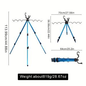 TEMU 1개 WEIHE 접이식 낚싯대 홀더 C타입 접지 삽입 휴대용 플랫폼, 해상 및 보트 낚시용, 범용 알루미늄 합금 재질