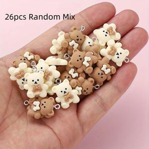 TEMU 26개 투톤 미니 레진 참 장식, 주얼리 만들기 DIY 액세서리 부품, 가방 펜던트, 참, 폰케이스 공예용. 가족과 친구를 위한 훌륭한 선물