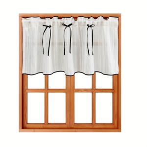TEMU 보우 로드 포켓이 있는 일본풍 간편형 짧은 커튼 단면, 주방, 작은 창문 또는 농가 스타일 장식에 적합