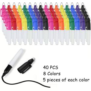 TEMU 40/80개 미니 영구 마커 세트 (골프볼 팁 & 키체인 클립 포함) - 8가지 생생한 색상, 배터리 없음/전기 불필요 - 내구성 플라스틱 컴팩트 마커, 간호사 뱃지, 사무실, 골프장용 - 라벨링, 메모 작성, 임시 표시에 이상적