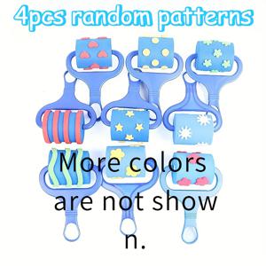 TEMU EVA 아트 롤러 4개 세트 - 페인팅용 스펀지 스탬프, 적용 도구, 롤러 스탬프 스펀지 브러쉬, 다양한 스타일의 미술 프로젝트용, 미술 교육 및 장식 페인팅에 적합, 크리스마스 같은 휴일 선물로 좋습니다.