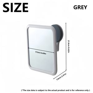 TEMU 1개 사각 벽걸이 욕실 거울, 고화질 거울 표면 이미지, 물방울 없는 부드러운 거울 표면, 매끄러운 접착식 벽걸이, 수납 후크 포함, 남성 면도 거울, 메이크업 거울