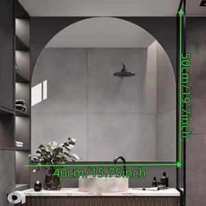 TEMU 고화질 아크릴 거울 #스크래치 방지 욕실 거울 #아치형 디자인 #화장대 메이크업 거울 #옷장 드레싱 거울 ~ 자가 접착 HD 거울 #가볍고 편리함 ~ 초당 1초 부착 #광학 등급 HD 거울 #방 드레싱 미