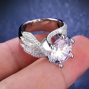 TEMU 5가지 사이즈 옵션, 고급스럽고 반짝이는 풀 세트 반지, 그녀의 결혼식 또는 약혼을 위한 완벽한 선물