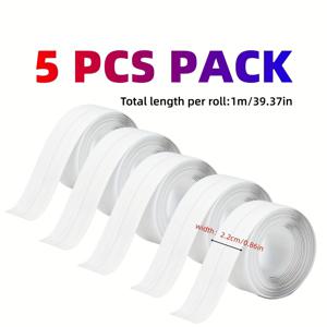 TEMU 초강력 접착 방수 흰색 자가 점착 실링 테이프, PVC 재질, 욕실, 화장실, 주방, 거실, 침실, 가정용품, 욕실 틈새 커버 | 이음매 없는 접착 스트립 | 내구성 좋은 실링 스트립