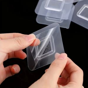 TEMU 14개 강력한 투명 방수 접착식 벽 고리 - 무타공 무손상 설치, 욕실 및 주방용, 방수 및 내구성, 간편한 설치, 샤워실, 타일, 거울에 적합, 샤워 선반, 휴대폰 홀더 등 다용도 걸이, 세입자 및 가정용 공간 절약형 수납 정리함, 다용도 고리