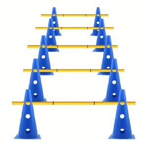 TEMU 개 민첩성 훈련 장비 세트, 천공 장벽 버킷, 허들 프레임, 높이 조절 가능한 각도 마커 튜브, 실내외 민첩성 훈련 도구, 민첩성 장애물 훈련