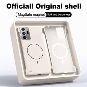 TEMU 휴대폰 케이스 - 삼성 노트20/20 울트라용 피부와 같은 촉감의 풀 바디 충격 방지 폰 케이스, 무테 마그네틱 유착 기능