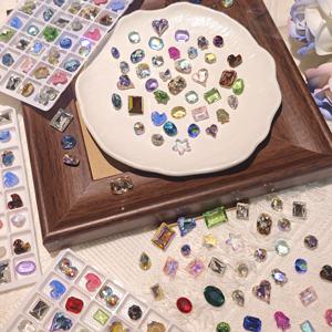 TEMU 40개 다양한 스타일의 네일 아트 라인스톤, 생생한 컬러로 어떤 네일 아트 스타일에도 완벽한 매칭