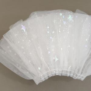 TEMU 39.37인치 레이저 컷 별무늬 오간자 러플 레이스, 수제 DIY 재봉용 장식, 할인 가격의 화이트 레이스