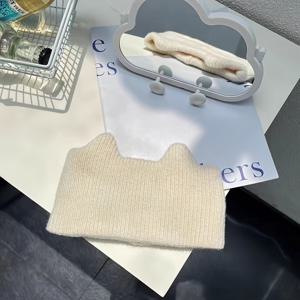 TEMU 가을/겨울 고양이 귀 오픈탑 모자, 패셔너블한 여성용 데일리 헤어 묶기 헤어밴드, 따뜻한 이마 보호, 장식용 헤어밴드, 고탄성 넓은 챙 스포츠 헤어밴드