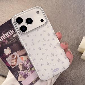 TEMU 아이폰 15/17 Pro Max용 부드럽고 우아한 보라색 꽃무늬 케이스, 아이폰 16/14/13/12/11/XR/XS Max/7 Plus와 호환