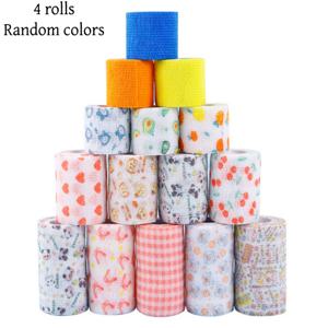 TEMU 랜덤 색상 접착식 폐쇄형 강아지 부츠 4롤 팩, 강아지 산책용 발바닥 보호 붕대