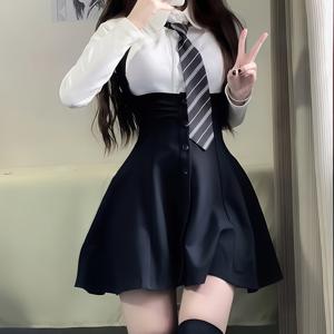 TEMU 단추 한 줄이 달린 달콤하고 매력적인 하이웨이스트 의상. 롤플레잉 및 커플 상호 작용에 완벽합니다. 스튜디오 사진 촬영에 이상적이며 모든 휴일에 적합합니다.