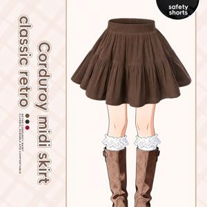 TEMU 1개, 여아용 코듀로이 공주 드레스. 레트로 질감, 내구성이 좋고 내마모성이 뛰어나며 다리 길이감을 높여주고 피부를 더욱 밝게 보이게 함, 부드럽고 피부 친화적, 짧은 스커트, 반바지, 복부를 압박하지 않음, 커피 색상, 추운 날씨에 따뜻함, 선물용