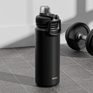 TEMU 650ml 스포츠 텀블러 스테인레스 스틸 SUS304 진공 물병, 보온 보냉 단열 누수방지, 야외 스포츠 피트니스 자전거 등산 휴대용 컵