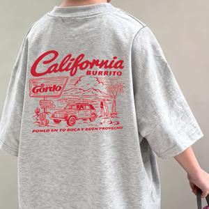 TEMU 2026 남아용 루즈핏 반팔 티셔츠 중대형 사이즈