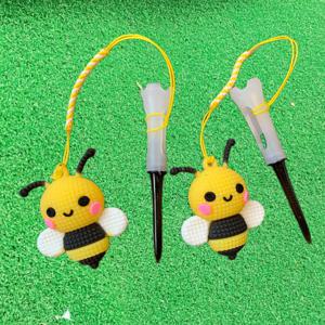 TEMU 1개/2개 리틀비 골프 분실 방지 티, 리틀비 펜던트, 부드러운 고무 헤드 플라스틱 못, 분실 방지 티, 골프 선물