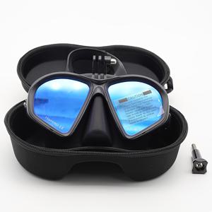 TEMU 전문가용 성인용 작은 얼굴 프리다이빙 마스크 박스 세트 (저량 강화 유리, 스포츠 카메라 마운트가 있는 전기 도금 마스크 포함, 스노클링 및 낚시용 액체 실리콘 스커트 장착)