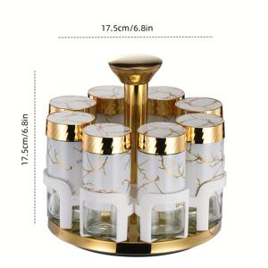 TEMU 주방용 유리 향신료 병 8개 세트, 조미료 및 후추를 위한 회전식 멀티 홀 디스펜서 특징