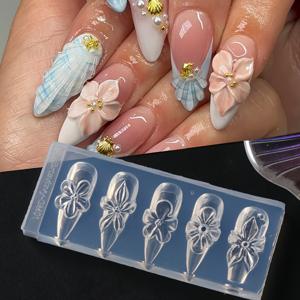 TEMU 3D 플라워 네일 아트 몰드 - 1개 플라워 네일 몰드, 고품질 플렉시블 꽃으로 멋진 매니큐어 및 네일 템플릿 제작