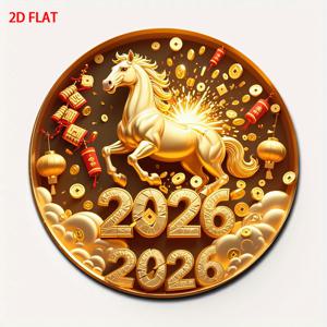 TEMU 2D 평면 신상품 인기 상승! 1개 해 띠용 냉장고 자석, 설날 장식용, 말 모양 또는 원형 문화 벽 스티커, 질주하는 말 패턴 포함 - 내구성 있는 냉장고 자석, 가정, 사무실용, 2D 평면