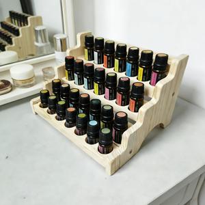 TEMU 에센셜 오일 진열대 수납대 원목 선반 5단 유리병 정리대, 새로운 원목 에센셜 오일 진열대, 스탠딩 선반