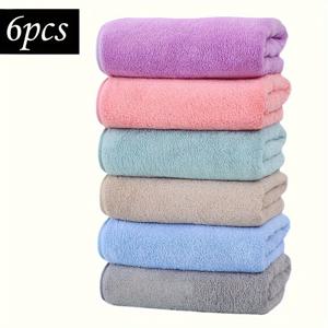 TEMU 산호초 수건 6개 세트 - 고급스럽고 부드러운 수건 세트 - 흡수성, 경량, 빠른 건조, 내구성 - * 29.5인치 - 세안, 욕실, 헬스장, 목욕, 호텔, 가정, 선물, 집들이, 장식, 스파, 생일용으로 적합