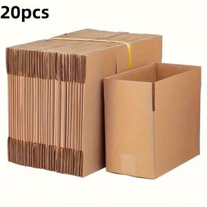 TEMU 20/50개 내구성 있는 골판지 상자 - 8x6x4인치 컴팩트 보관 및 안전한 배송 솔루션 - 강화된 가장자리와 매끄러운 표면 - 배송 및 스타일리시한 포장에 완벽한, 보관 상자 | 대량 팩 상자
