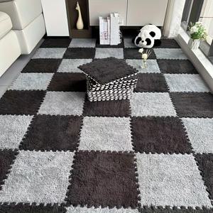 TEMU 침실, 거실, 워크인 클로셋, 서재, 게임 룸 및 임대 집 리모델링용 플러시 패치워크 카펫 및 매트 30개입. 다다미 및 베이 윈도우에 적합하며 세척이 용이합니다.