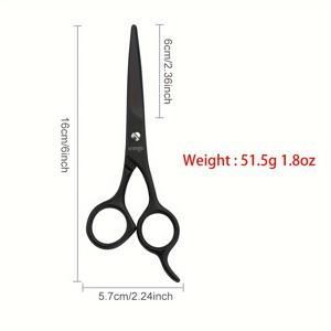 TEMU 1개, 6인치 미용 가위 전문가용 이발 가위, 스테인리스 스틸 블랙 가위, 날카로운 날, 편안한 그립, 가정 및 살롱 사용에 적합