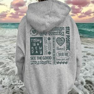 TEMU 플러스 사이즈 - 플러스 사이즈 - 레터 슬로건 러브 페이스 프린트 후드티, 개인 맞춤형 후드티, 캐주얼 라지 풀오버, 사계절 후드티, 부드럽고 약간 늘어나는 풀오버 긴소매 디자인 - 완벽한 가을 및 겨울 플러스 사이즈 의류