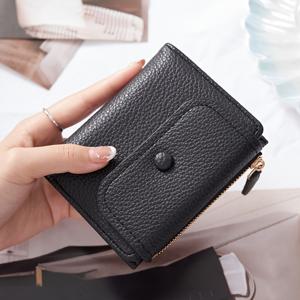 TEMU 시크한 여성용 컴팩트 지갑, 측면 지퍼 - 슬림한 단색, 가벼운 & 접이식 디자인, 동전 및 필수품용