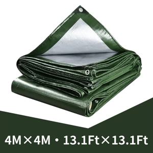 TEMU 방수 타프, 12밀 두께, 내구성 강한 녹색 헤비듀티 방수 커버 - UV 차단, 찢김 방지, 강화된 가장자리, 지붕, 캠핑, 파티오, 수영장, 보트, 차량 차양, 다목적 야외용