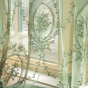 TEMU 1개 블랙 우아한 레이스 거울 꽃 커튼, 빈티지 플로럴 자수 관점 도어 커튼, 침실 결혼식 로맨틱 발코니, 사무실 거실 홈 데코