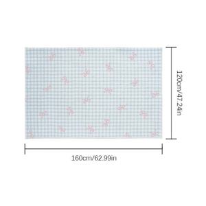 TEMU 모조 캐시미어 1000g+10mm 침실 장식 리본 매트, 크림 스타일 거실 매트, 플러피 소프트 베드사이드 매트, 홈용 플러쉬 체크무늬 라운지 에어리어 매트