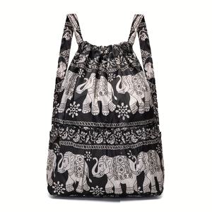 TEMU 드로스트링 백팩 (젖은 물품 수납 공간 포함), 메쉬백, 나일론 소재, 헬스장 쇼핑 스포츠 요가용 백팩