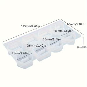 TEMU 링 홀더용 8구 실리콘 레진 몰드 - 육각형 및 원형 주얼리 디스플레이 스탠드, 석고 시멘트 레진 DIY 공예 몰드, 홈 데코 오거나이저