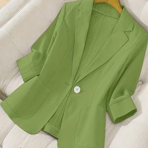 TEMU 여성용 캐주얼 재킷 - 퍼플 H라인 레귤러 핏 긴팔 버튼 프론트, 기계 세탁 가능 사무실 & 캐주얼 복장, 부드러운 원단 마감