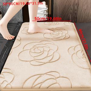 TEMU 1개 초극세사 메모리폼 욕실 매트 - 빠른 건조, 세탁기 사용 가능, 두꺼운 편안한 러그 (욕실, 침실, 거실용) - 다양한 색상, 욕실 바닥 매트