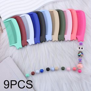 TEMU 3개/6개/9개 랜덤 컬러 비즈 빗 세트, 휴대용 DIY 비즈 빗 선물 - 어머니, 연인, 여자 친구, 동료, 여학생에게 적합