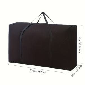 TEMU 지퍼와 손잡이가 있는 튼튼한 폴리에스터 수납 가방, 옷을 운반하기 위한 대형 가방, 세탁기 사용 불가, 대학생 및 캠핑 용도로 이상적인 튼튼한 이사 용품 및 상자