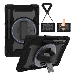 TEMU 삼성 갤럭시 탭 S10 울트라/S9 울트라용 14.6인치 헤비듀티 충격 방지 케이스, 360° 회전 스탠드, 안정적인 킥스탠드, 펜 홀더, 핸드 스트랩, 견고한 전신 보호