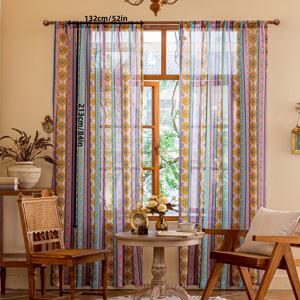 TEMU 2개입 미국 스타일 엑조틱 디지털 프린트 커튼 (거실, 침실, 서재, 발코니 및 기타 유형의 방용)