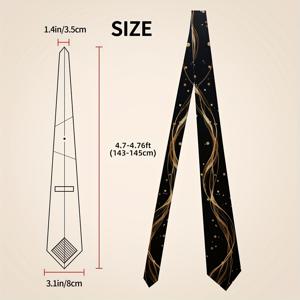 TEMU 1개, 남성용 넥타이 (골드 색상), 100% 폴리에스터 섬유로 제작된 5가지 다기능 디자인. 학생들을 위한 이상적인 졸업 선물로, 공식적인 비즈니스 및 웨딩 의상에 적합합니다.