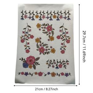 TEMU 세탁 가능한 꽃무늬 자수 DIY 키트 1개 - 수용성 잉크 스티커가 포함된 튼튼한 청바지 주머니 패치, 초보자 수 바느질 애호가에게 적합, 초보 재봉사를 위한 필수품, 어머니의 날 수제 선물