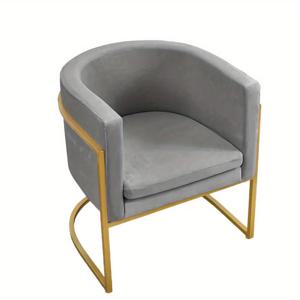 TEMU 2개 스트레치 초극세사 은색 여우 벨벳 철제 클럽 의자 커버 (시트 쿠션 커버 포함)