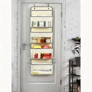 TEMU 4단 접이식 벽걸이 수납 랙, 메시 가방 및 후크 포함 - 대용량 쌓을 수 있는 패브릭 박스, 중성적인 색상 디자인, 침실, 욕실, 주방에 적합 - 공간 절약형 가정용 수납 솔루션, 침실 정리