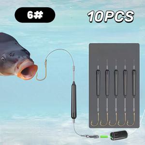 TEMU 10개입 바닥라인 낚시바늘 세트 + 플로팅 루어 키트, 초강력 날카롭고 관통성 뛰어난 내식성, 담수 및 해수낚시에 적합